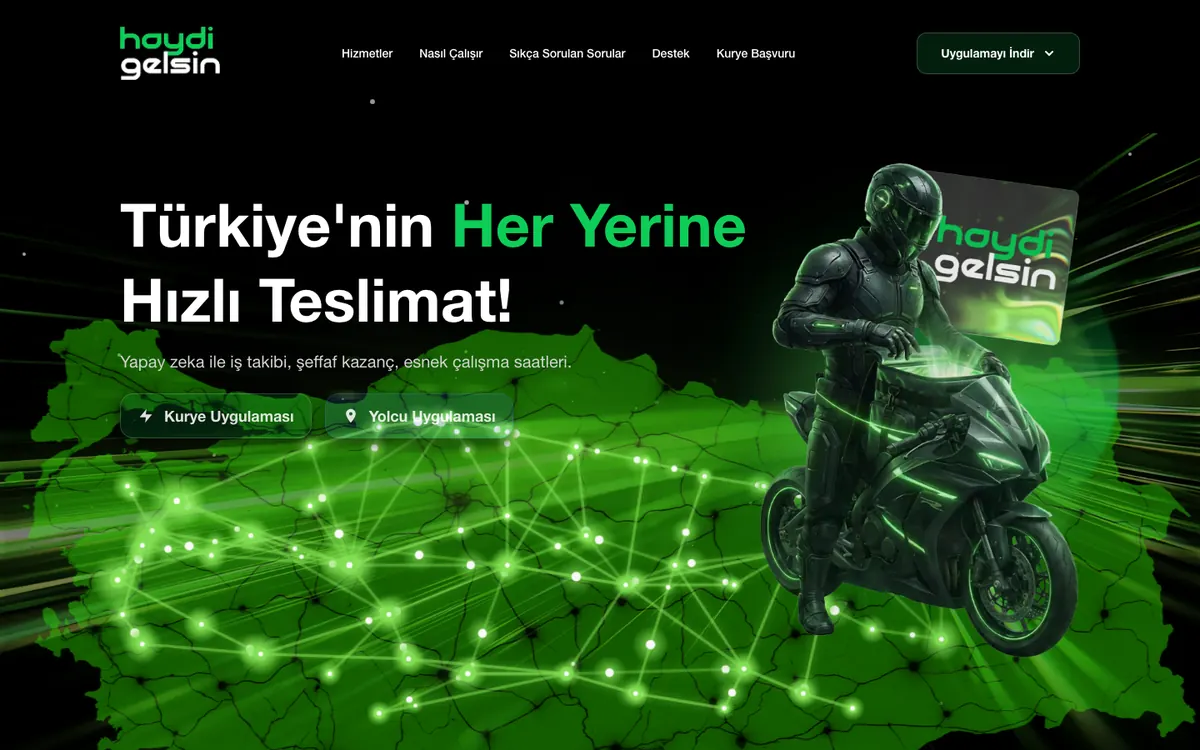 Haydi Gelsin web sitesi ana sayfası
